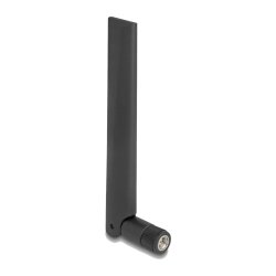 DELOCK WiFi 6E Antenne SMA Stecker 3 dBi omnidirektional mit Kippgelenk schwarz