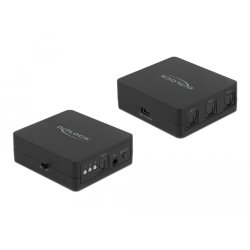 DELOCK S/PDIF TOSLINK Switch 3 In 1 Out mit IR-Fernbedienung und USB Stromversorgung