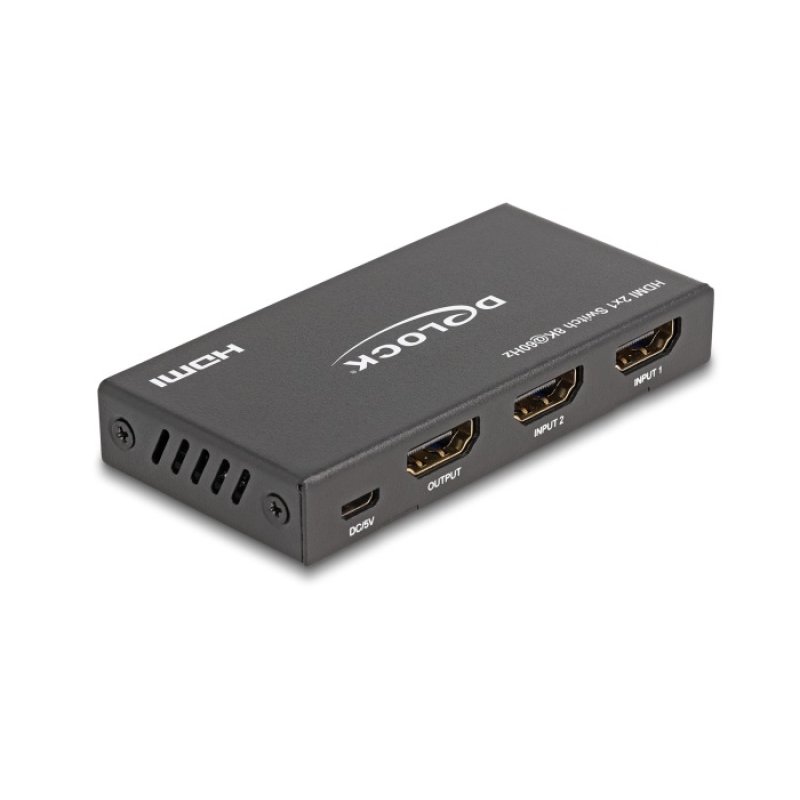 DELOCK HDMI Switch 2 x HDMI in zu 1 x HDMI out 8K 60 Hz