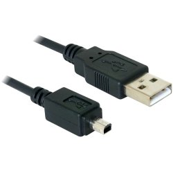 DeLOCK Camera cable USB-B mini 4pin USB-A 1,5m male-male câble USB Mini-USB B USB A Noir