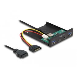 DELOCK 8.89cm 3.5Zoll USB 3.2 Gen 1 Front Panel 2 x USB Type-C 2 x USB Typ-A