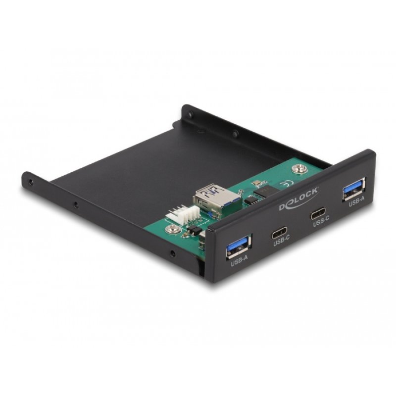 DELOCK 8.89cm 3.5Zoll USB 3.2 Gen 1 Front Panel 2 x USB Type-C 2 x USB Typ-A