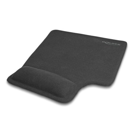 DeLOCK Ergonomic Mouse Pad with Gel Wrist Rest left-hander black