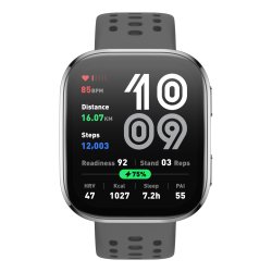 Amazfit Bip 6 Charcoal 5 cm (1.97") AMOLED Numérique 390 x 450 pixels Écran tactile Argent GPS (satellite)
