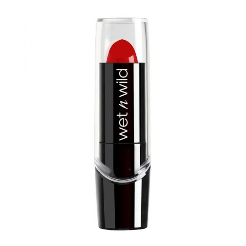 Wet n Wild Silk Finish Lipstick Moisturizing Formula with Vitamin A & E, Aloe Vera, and Macadamia Oil Hot Red