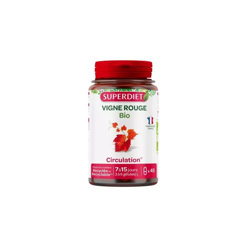 Superdiet Red Vine Organic 45 Capsules
