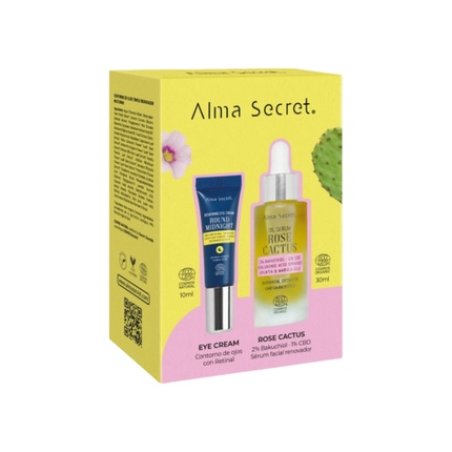 Alma Secret Eye Contour Set Round Midnight Facial Serum Rose Cactus