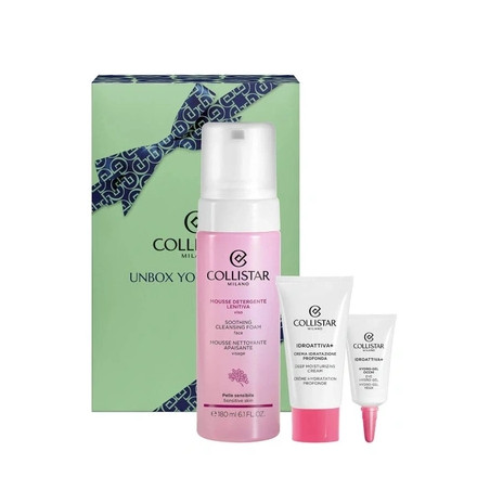 Set Collistar Unbox Your Beauty Soothing Cleansing Face Mousse 180ml Deeply Moisturizing Cream 25ml Eye Hydro-Gel