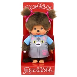 MONCHHICHI - Salopette Chat - Peluche 20cm