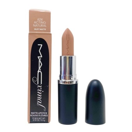 Mac Ximal Silky Matte Lipstick 624 Acting Natural Warm Toned Light Nude Beige 012 Oz 35 G
