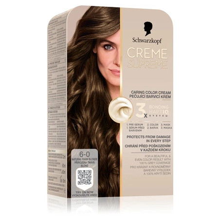 Schwarzkopf Creme Supreme Permanent Hair Dye Color 60 Natural Dark Blonde 60 Ml