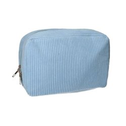Traveller Traveler Toiletry Bag Rib Fabric Blue 28x17 Cm