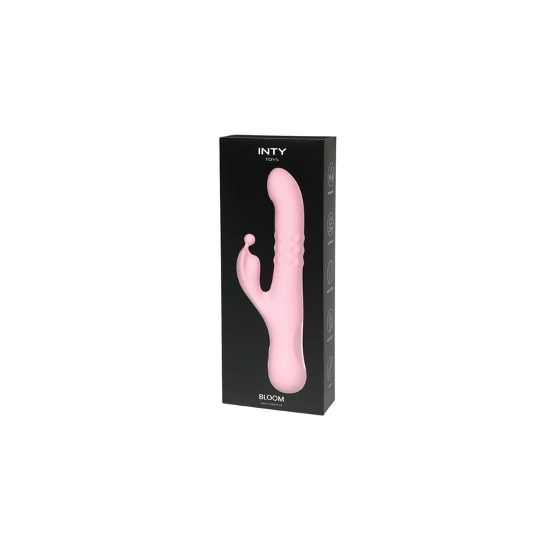 Inty Toys Bloom Thrusting Swelling Rabbit Vibrator Clitoral Gspot Silicone Massager