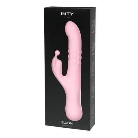 Inty Toys Bloom Thrusting Swelling Rabbit Vibrator Clitoral Gspot Silicone Massager