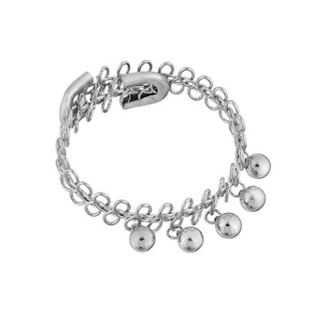 Bangles Urthn Rhodium Plated Adjustable Bracelet