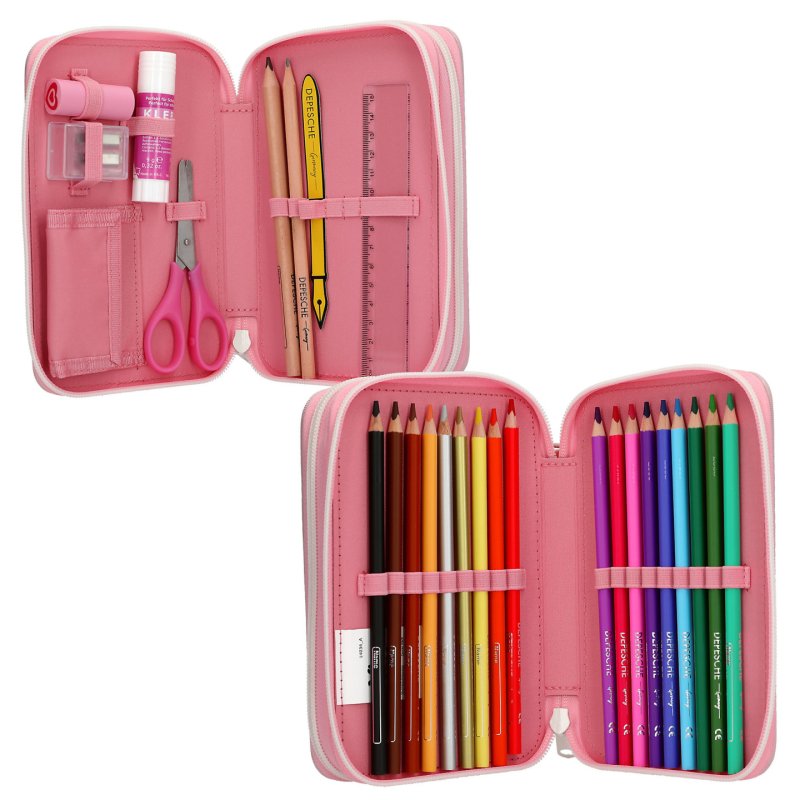 Ylvi 0414034 trousse à crayons Nylon, Polyester, Polypropylène (PP), Zinc Rose