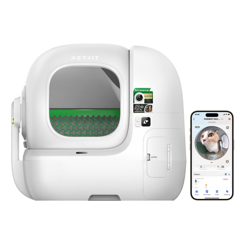 PETKIT Max Pro 2 Chat Toilettes ouvertes pour animaux de compagnie Blanc