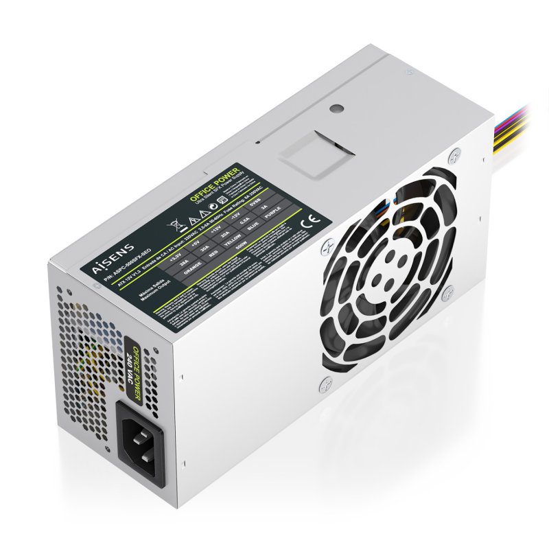 AISENS ASPC-500TFX-SEO unité d'alimentation d'énergie 500 W 20 4 pin ATX TFX Argent