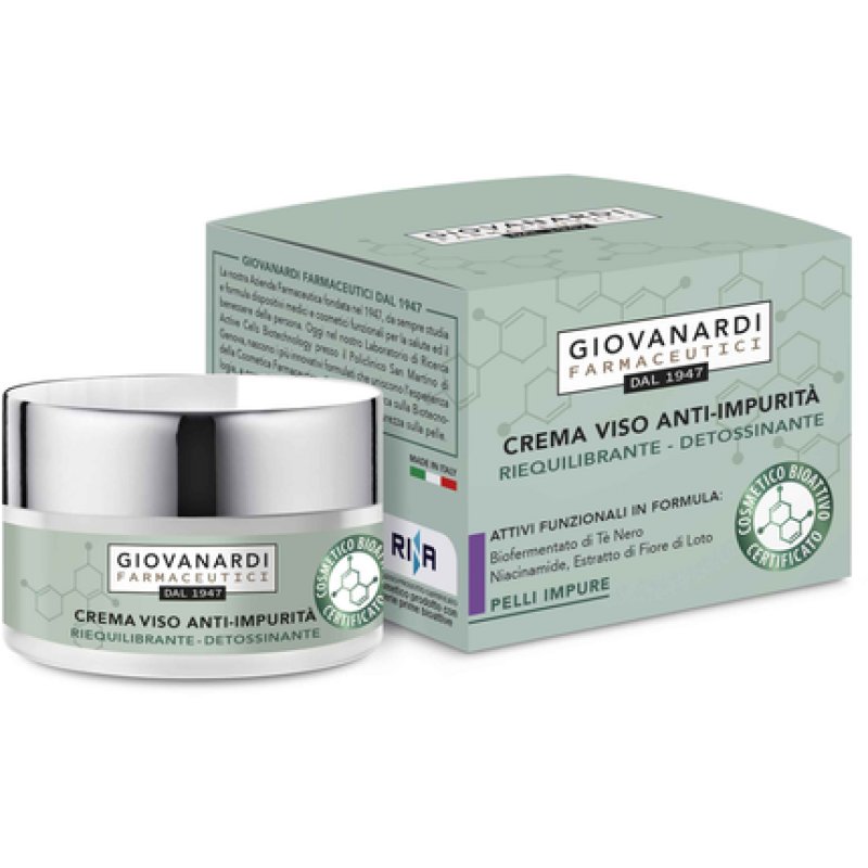 Giovanardi Farmaceutici Antiimpurities Rebalancing Detoxifying Face Cream For Impure Skin 50 Ml