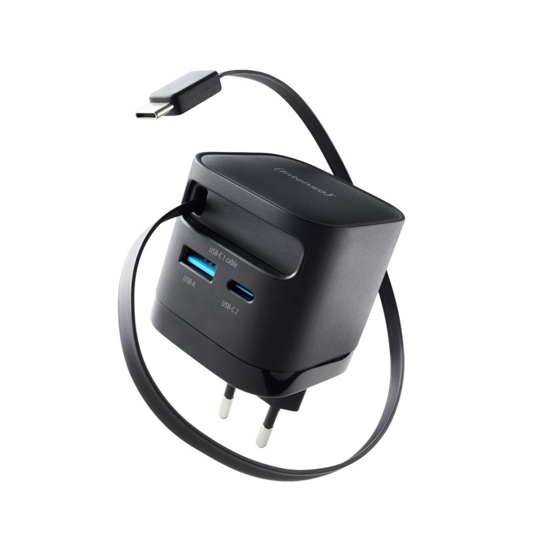 Intenso Power Adapter W65ACIC GaN black Schnellladegerät mit 65 W Leistung, Leistungsstarke GaN-Technologie,