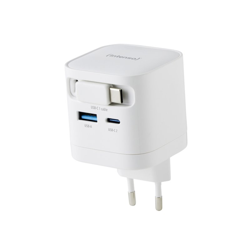 Intenso Power Adapter W65ACIC GaN white Schnellladegerät mit 65 W Leistung, Leistungsstarke GaN-Technologie,