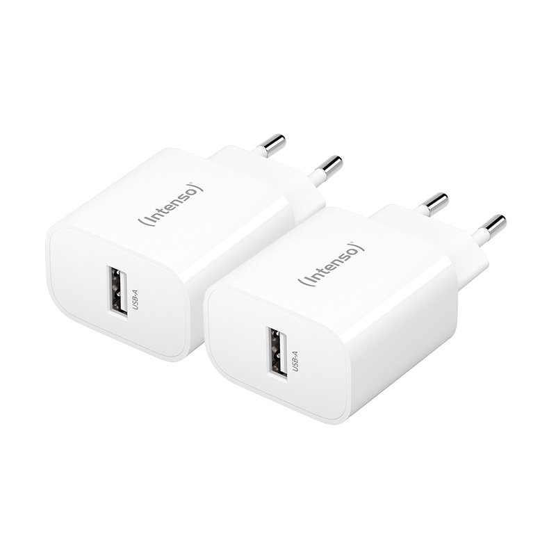 Intenso Netzteil Power Adapter W5A Doppelpack Anschluss: 1x USB-A, Output: max. 5 Watt, Weiß