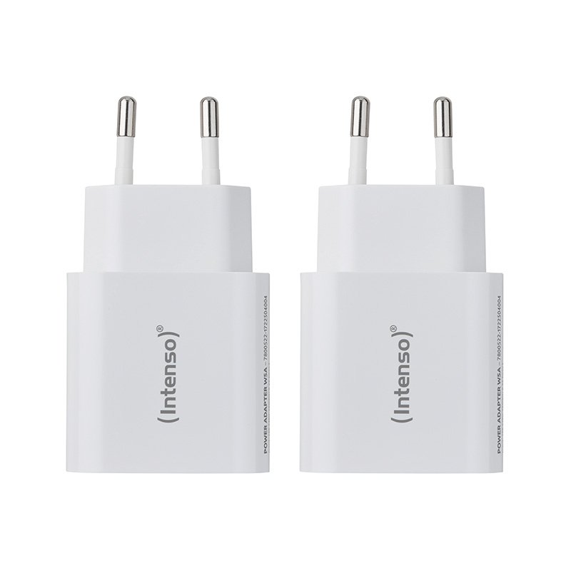 Intenso Netzteil Power Adapter W5A Doppelpack Anschluss: 1x USB-A, Output: max. 5 Watt, Weiß