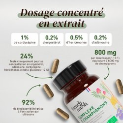 Organic 5 Mushroom Complex 56 Vegan Capsules Shiitake Lion's Mane Reishi