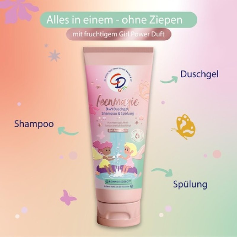 Cd Girl 3-in-1 Shower Gel Shampoo & Conditioner with Organic Aloe