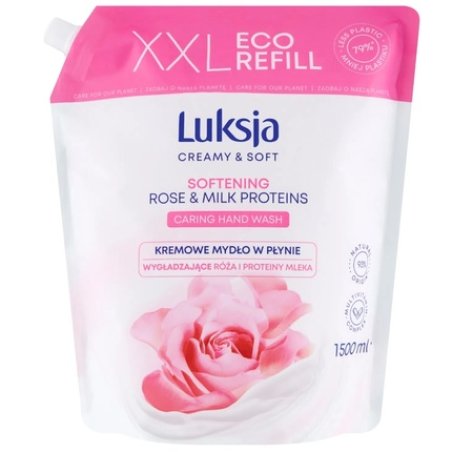 Luksja Liquid Soap Softening Rose Milk Proteins 1500 Ml