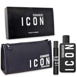 Dsquared Icon Men Eau De Parfum 100ml 10ml Beauty Case Perfume Gift Set