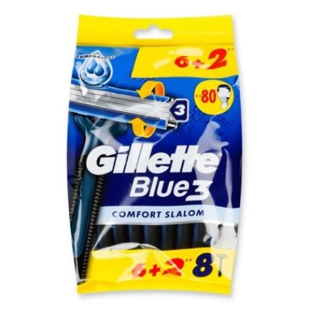 Blue 3 Comfort Slalom Disposable Razors 8 Pack
