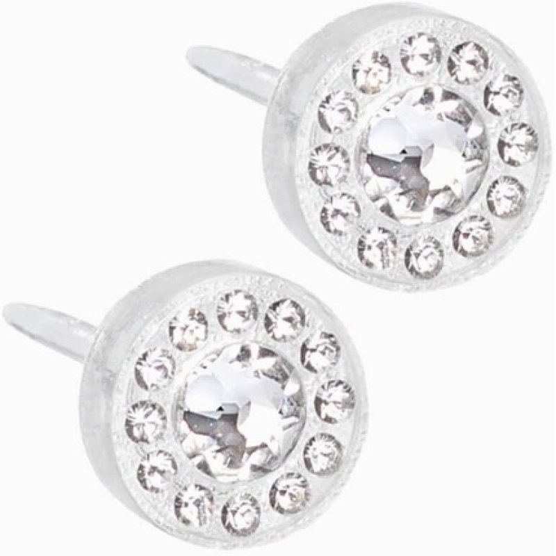 Blomdahl Nickel Free Medical Plastic 6mm Brilliance Halo Crystal Stud
