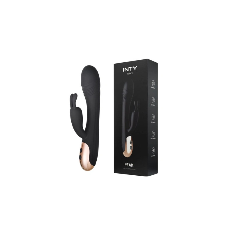 Inty Toys Peak Multispeed Rabbit Body Massager Clit Gspot Silicone Usb Vibrator