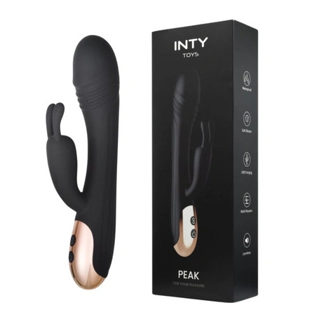 Inty Toys Peak Multispeed Rabbit Body Massager Clit Gspot Silicone Usb Vibrator