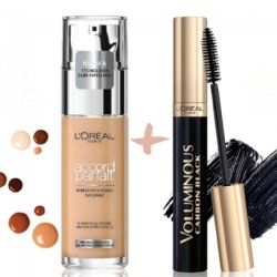 Loreal Paris L'Oreal Accord Parfait Ivory Foundation And Mascara Voluminous X 5 Carbon Black