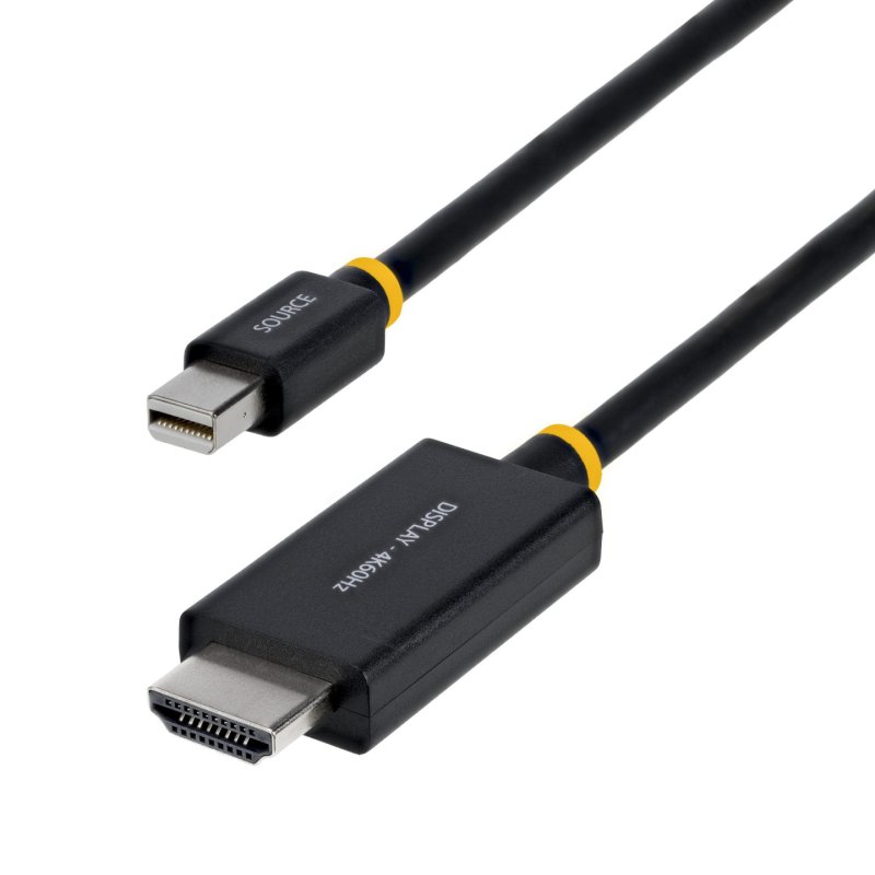 StarTech.com 1m (3ft) Mini DisplayPort to HDMI Adapter Cable, 4K 60Hz with HBR3/HDCP 2.3/DPCP, MDP to HDMI 2.0, Active