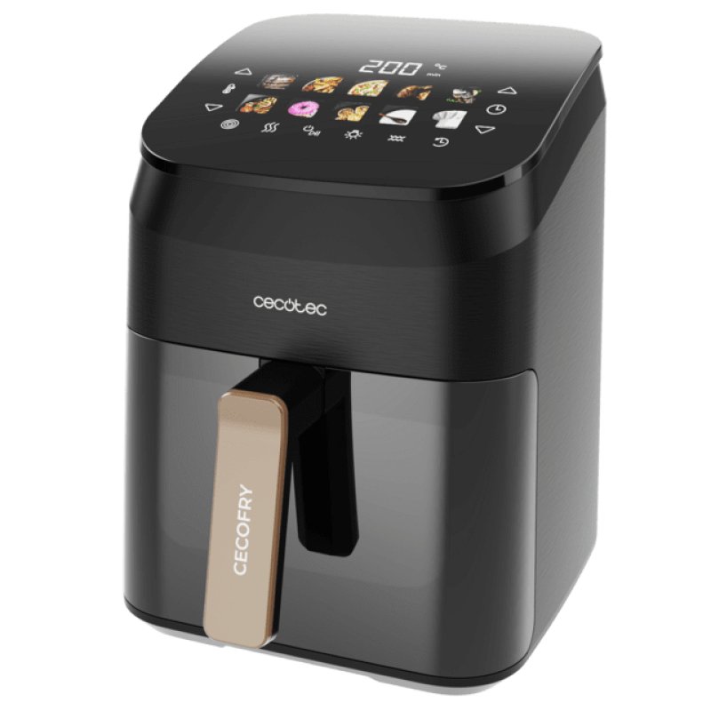 Cecotec Cecofry&Grill Smokin' 4500 Unique 4,5 L 1900 W Friteuse d’air chaud Noir, Marron