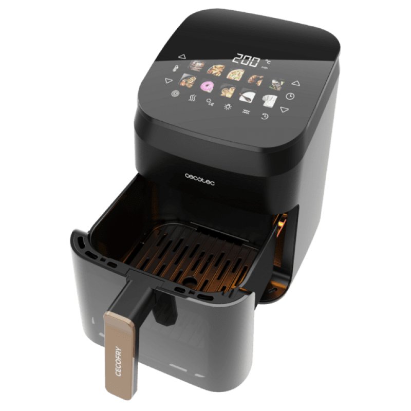 Cecotec Cecofry&Grill Smokin' 4500 Unique 4,5 L 1900 W Friteuse d’air chaud Noir, Marron
