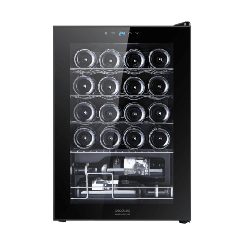 Cecotec 00122 wine cooler Compressor wine cooler Freestanding Black, Transparent 20 bottle(s)