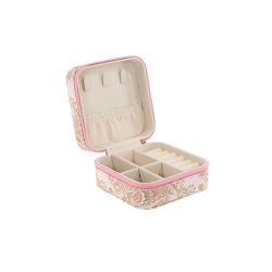 Tinka - Travel Jewellery Box Pink w/Pattern