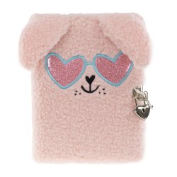 Tinka - Diary Plush Dog Pink w/Glasses