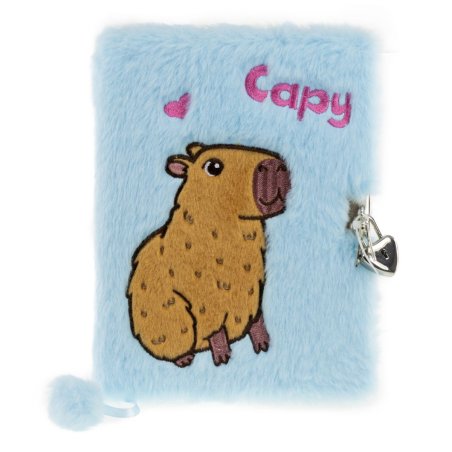 Tinka - Diary Plush Capybara Blue with Lock