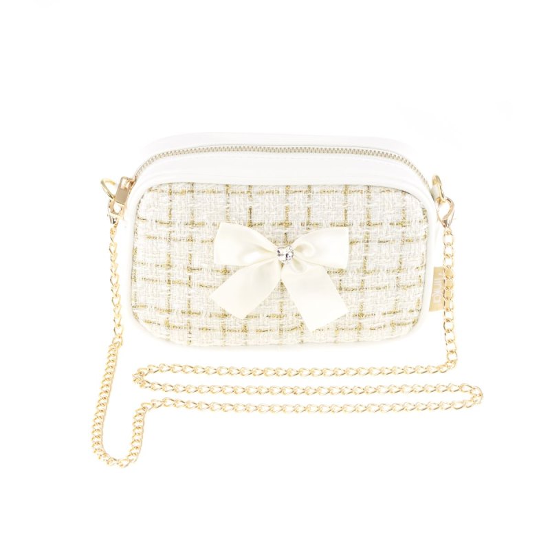Tinka - Bag White/Gold w/Bow Pretty Purse