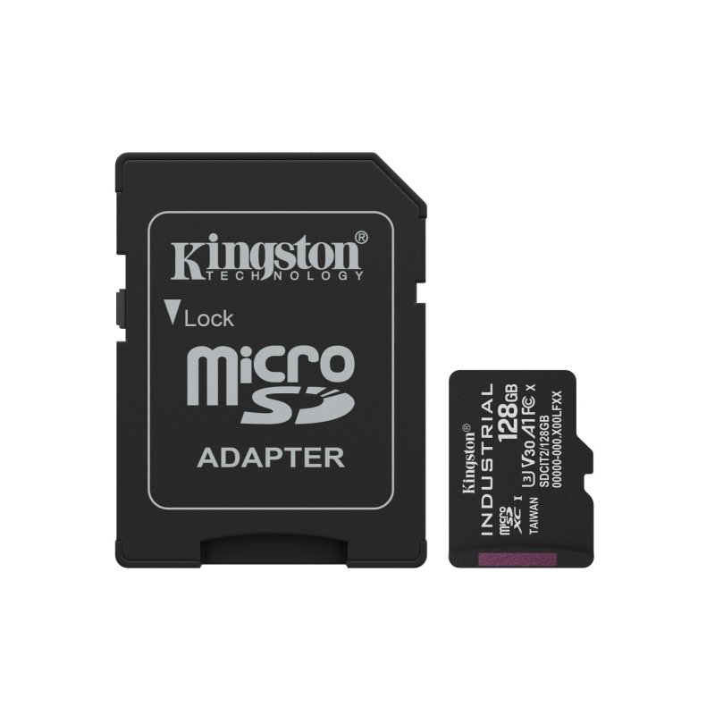 Kingston Technology Carte 128GB microSDXC Industrielle C10 A1 pSLC adaptateur SD