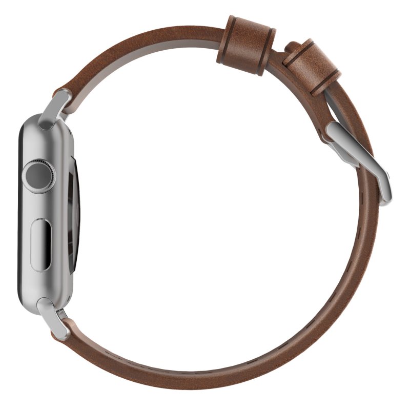 Nomad Strap Modern Lthr. Brown Connect. Silver 46/49mm