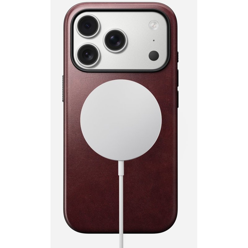 Nomad Modern Leather Case iPhone 17 Pro Burgundy Horween