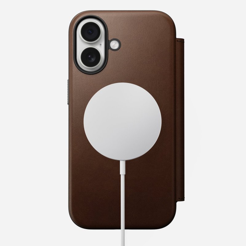 Nomad Modern Leather Folio iPhone 17 Brown