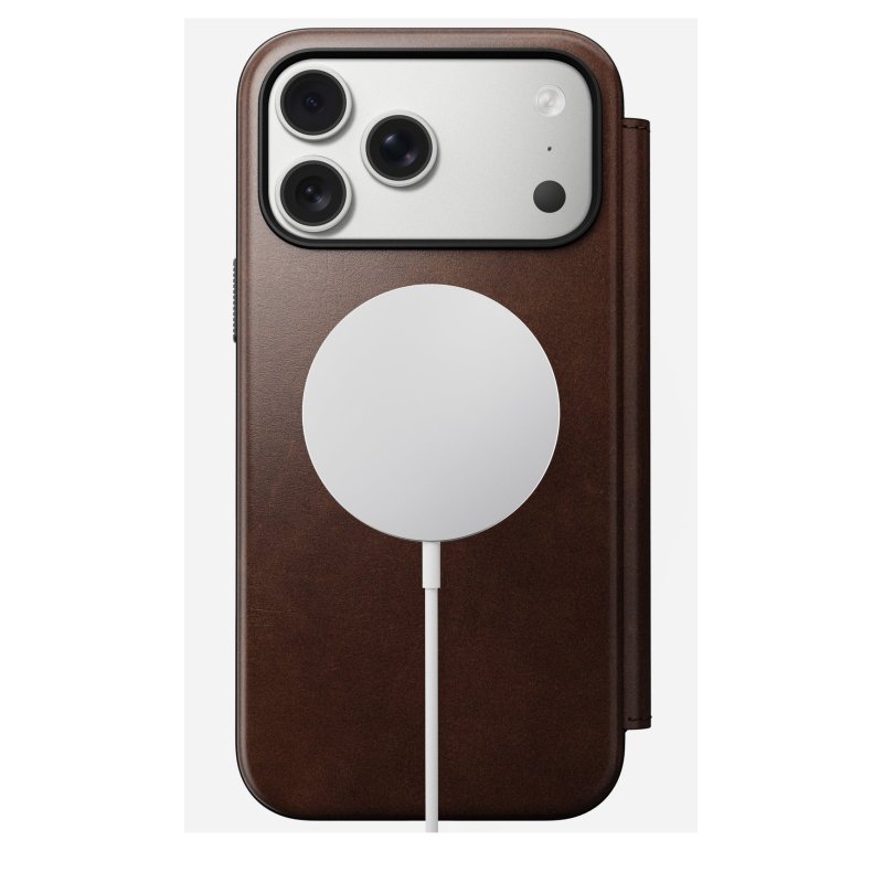 Nomad Modern Leather Folio iPhone 17 Pro Max Rustic Brown H