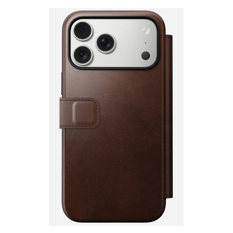 Nomad Modern Leather Folio iPhone 17 Pro Max Rustic Brown H